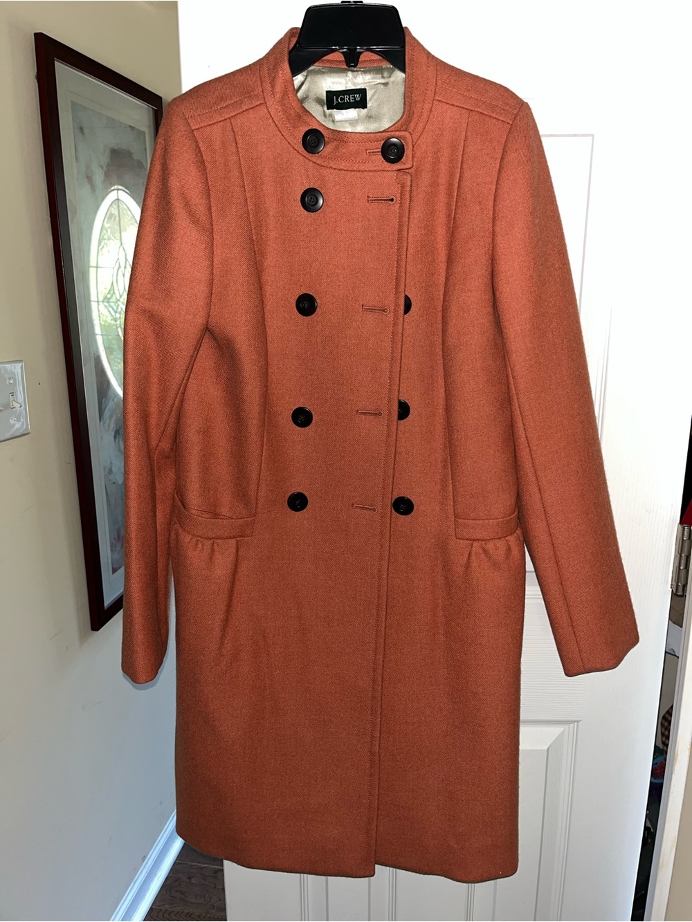J. Crew Coral Double-Breasted Wool Pea Coat